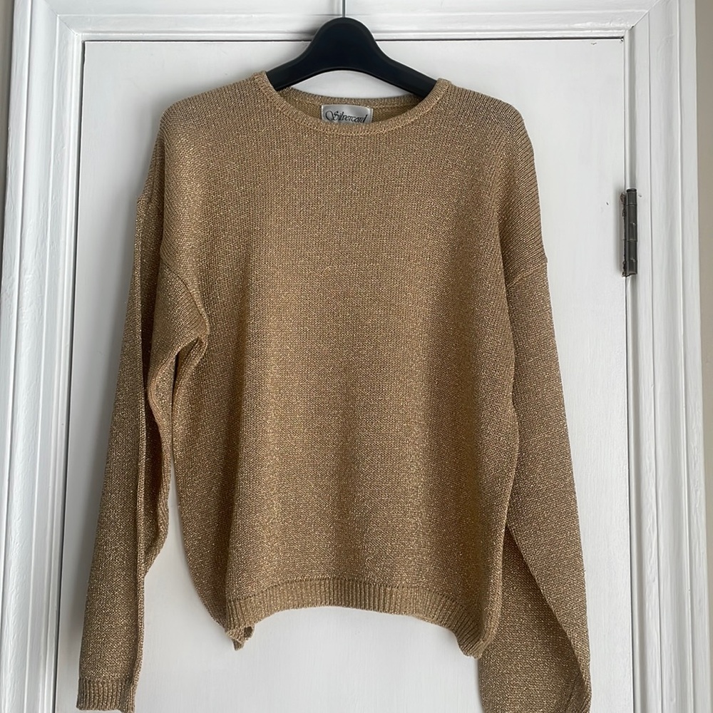 Vintage Silvercord Metallic Gold Sweater M